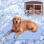 Fanfanwin 42.5 inch large dog kennel pad blue cooling mat