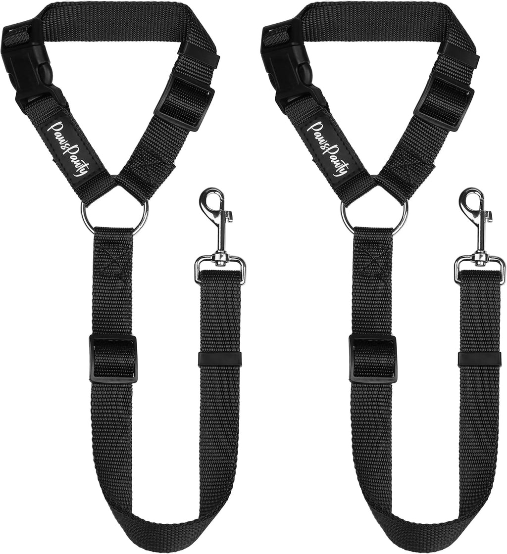 Aishikeke PawsPawty dog car seat belt 2 pack front view
