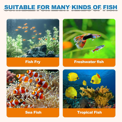 Yizeril high protein freshwater and saltwater fish food container close up