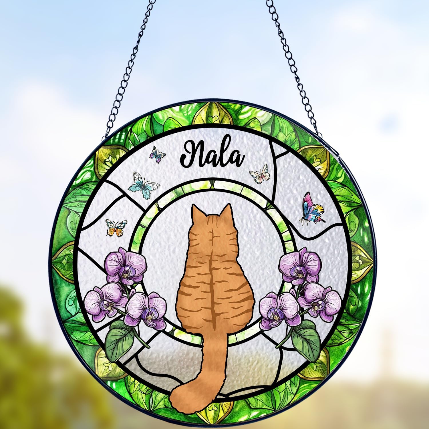 Custom Cat Memorial Suncatcher, Personalized with Name and Breed, Loss of Pet Sympathy Gift for Cat Lovers, Stained Glass Look Acrylic Ornament - Image 12