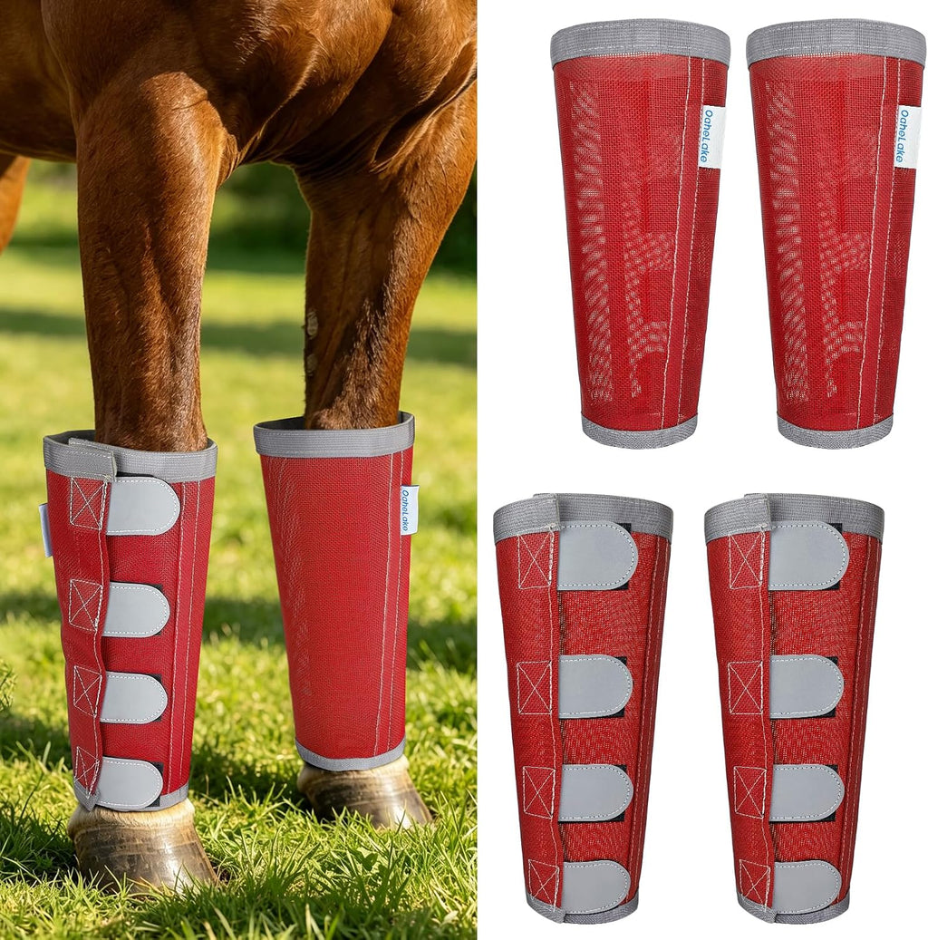 OaheLake universal fit equine mesh boots showing the durable stitch detailing.