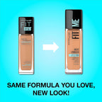 Maybelline oil free foundation 335 Classic Tan shade label close up