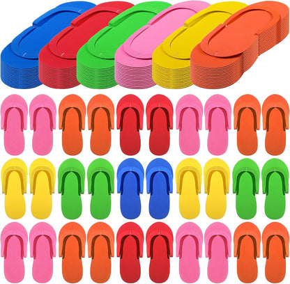 Janmercy 90 pairs disposable foam pedicure slippers front view