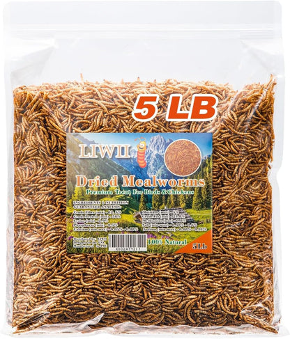 Liwii bulk mealworms packaging with clear viewing window