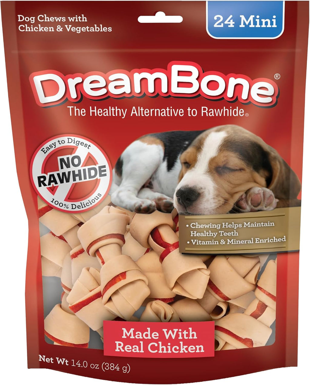 DreamBone Chicken Mini Bone Dog Treats, Daily Rawhide-Free Chew, Digests Safely and Completely, With Real Protein, Chicken and Veggies, 50 count - Image 11