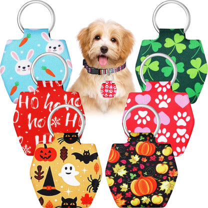 Reginary lightweight pet tag cover being worn by a happy dog to illustrate comfortable daily usage.