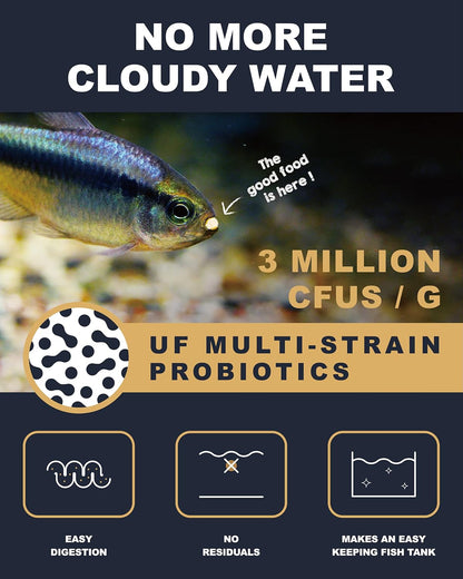 All natural ingredients label on Ultra Fresh tetra fish food packaging