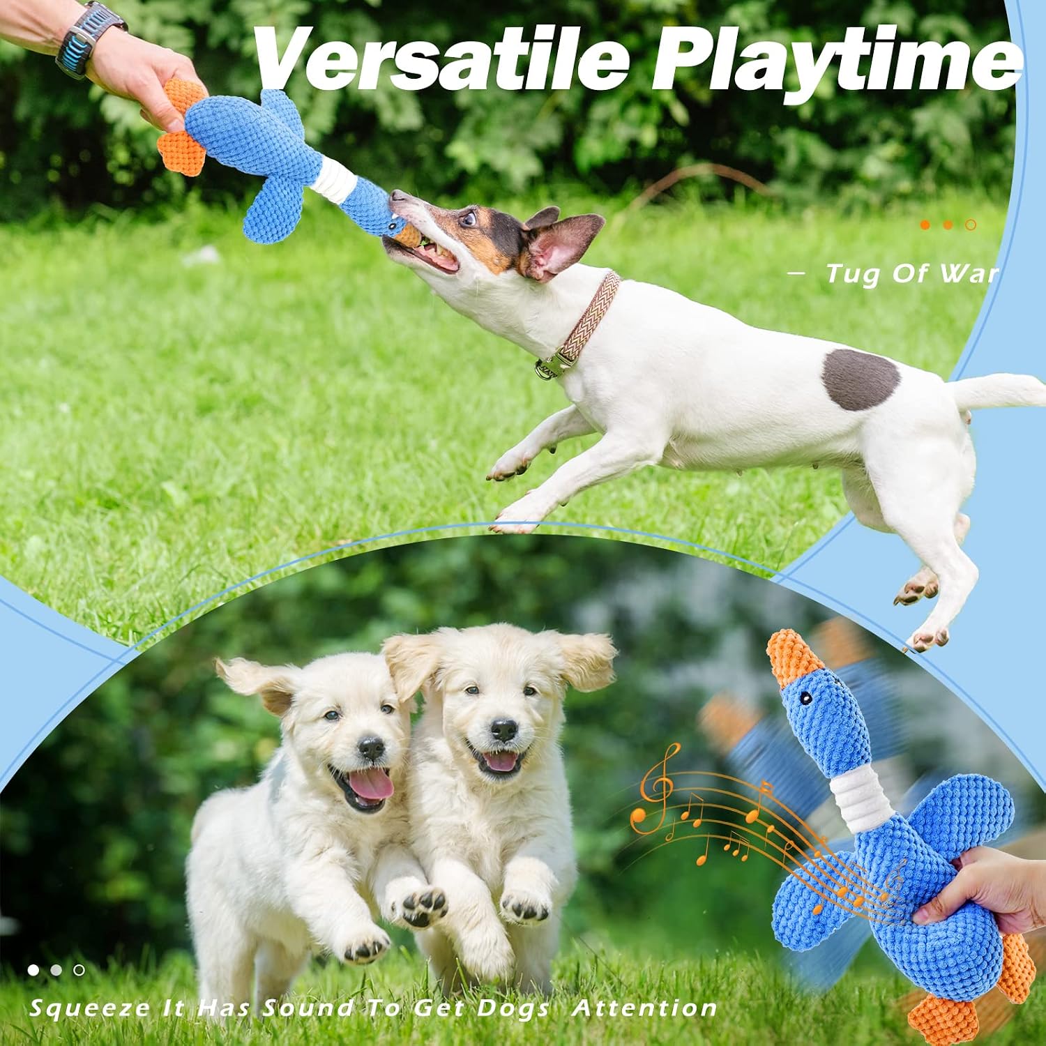 Size comparison of Vitscan goose toy for medium and large dogs
