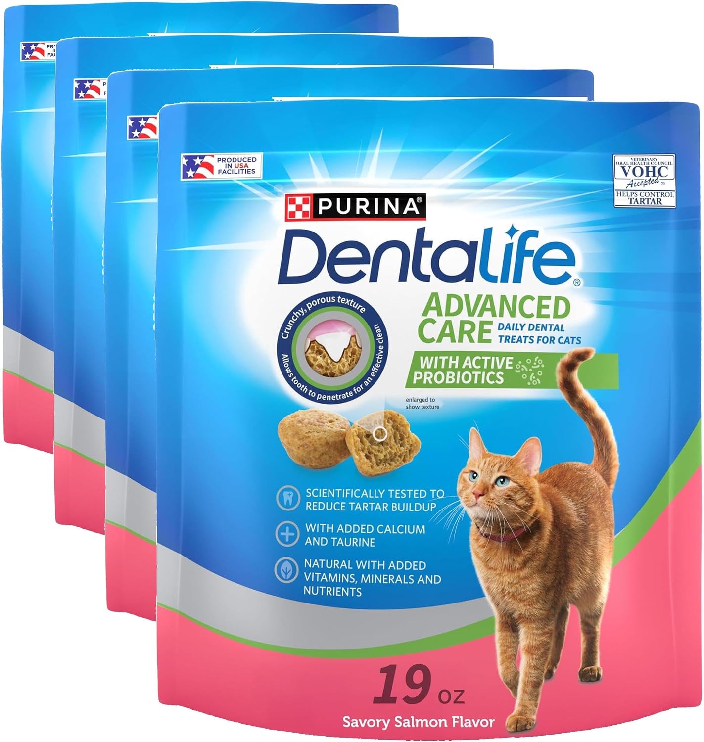 Purina DentaLife Made in USA Facilities Cat Dental Treats, Savory Salmon Flavor - 19 oz. Bag - Image 12