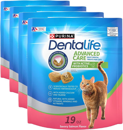 Purina DentaLife Made in USA Facilities Cat Dental Treats, Savory Salmon Flavor - 19 oz. Bag - Image 12