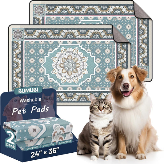 Bumubi washable dog pee pads front view in grayish blue