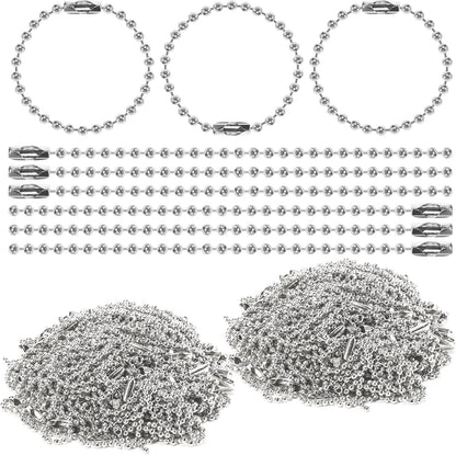 GEKIXUTP silver nickel plated metal ball chains bulk pack front view