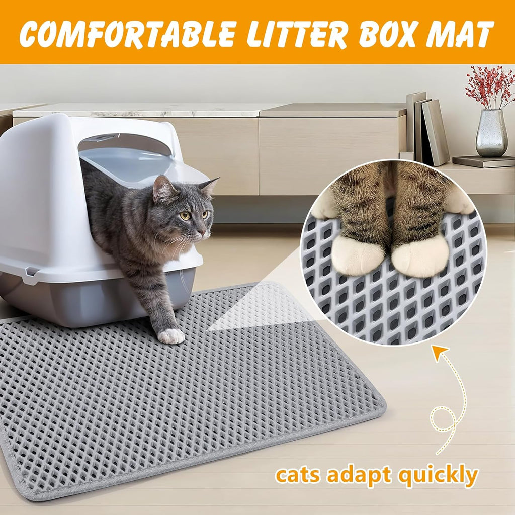 Close up view of the honeycomb top surface on the Ondware waterproof cat litter mat