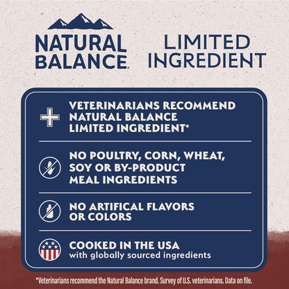 Authentic limited ingredient dry dog food with real beef primary ingredient.