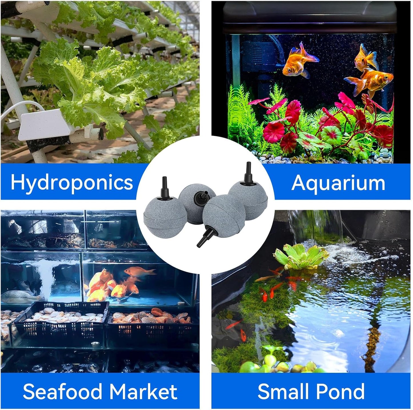 Aquaneat four pack aquarium air pump accessories for deep water culture reservoirs