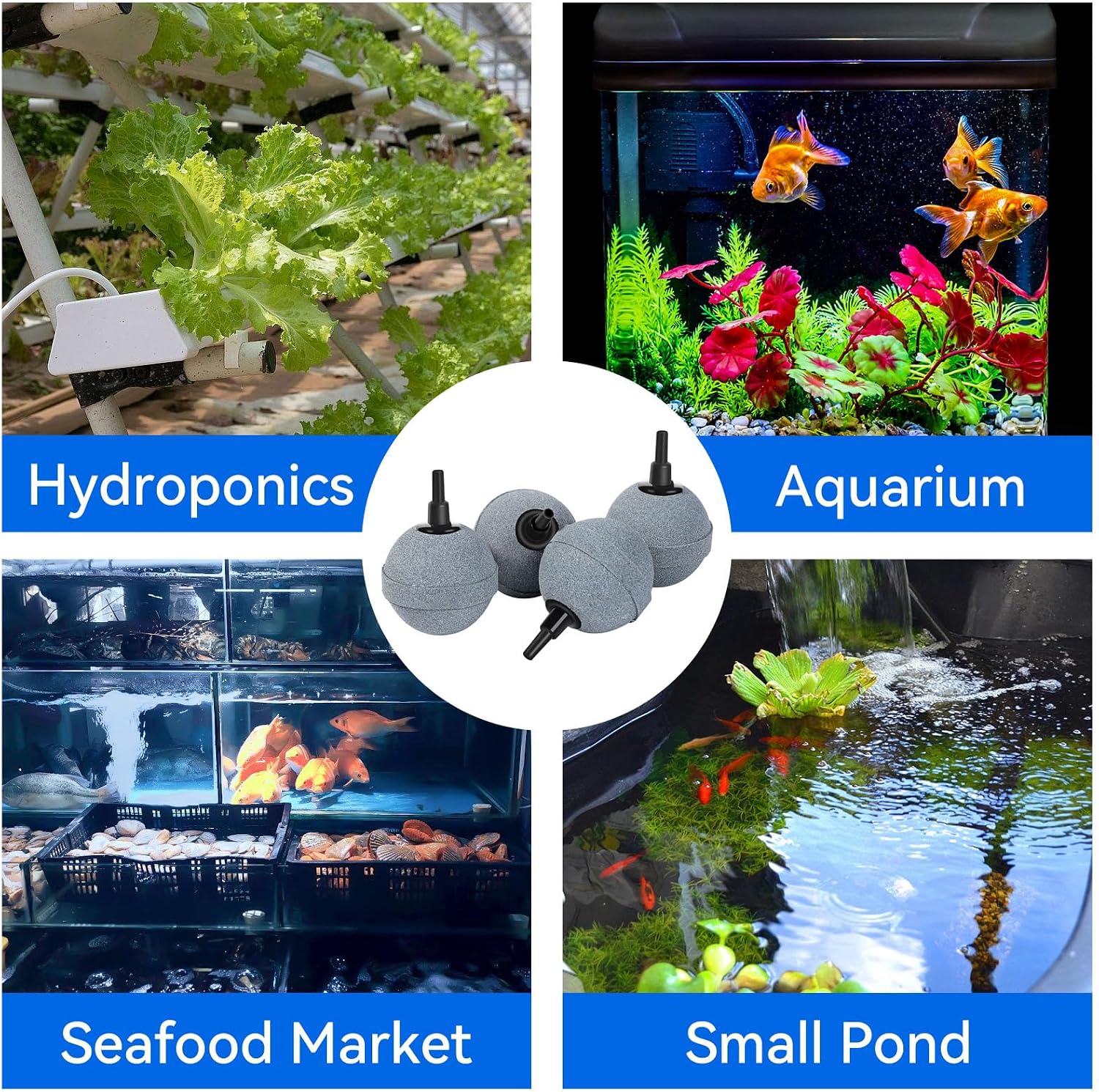 Aquaneat four pack aquarium air pump accessories for deep water culture reservoirs
