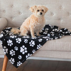 Authentic USA sourced fleece pet bedding in purple paw symphony color.