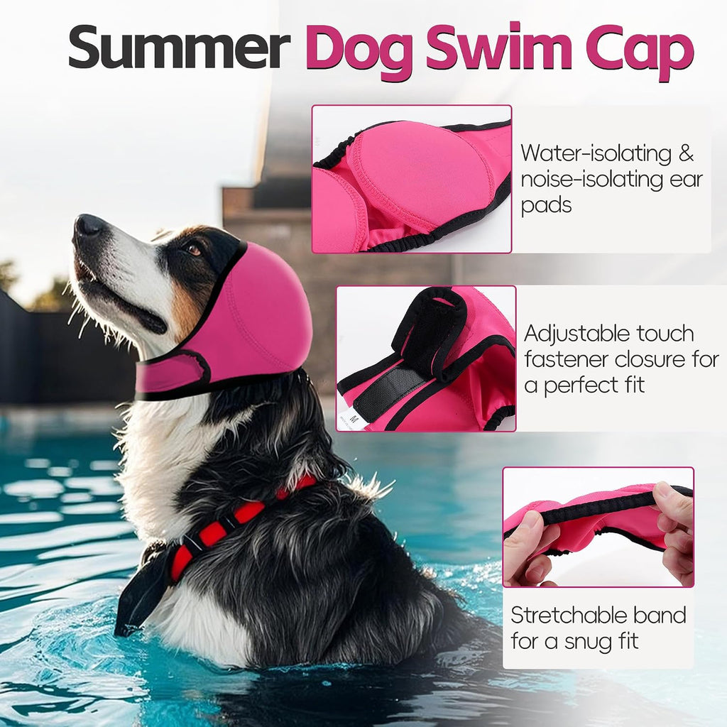 Side angle of JynixTail dog head wrap providing ear protection for hematoma care.