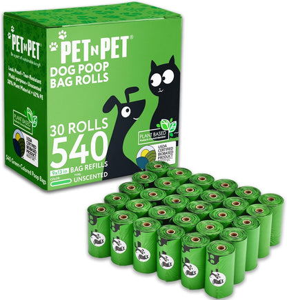 Pet N Pet 1080 Counts Black Poop Bags for Dogs, 41% Plant Based & 59% PE Extra Thick Dog Poop Bags Rolls, 9" x 13", Unscented Pet Waste Bag - Image 11