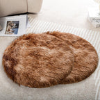 2PCS Round Plush Pet Mat Thin Style Pad Mat for Cats, Small Dogs, Rabbits, Guinea Pigs, Washable Soft Sofa pad, for Crate Cat Tree Tower Window Perch (White, Small (15.8inch) - 2pcs) - Image 12
