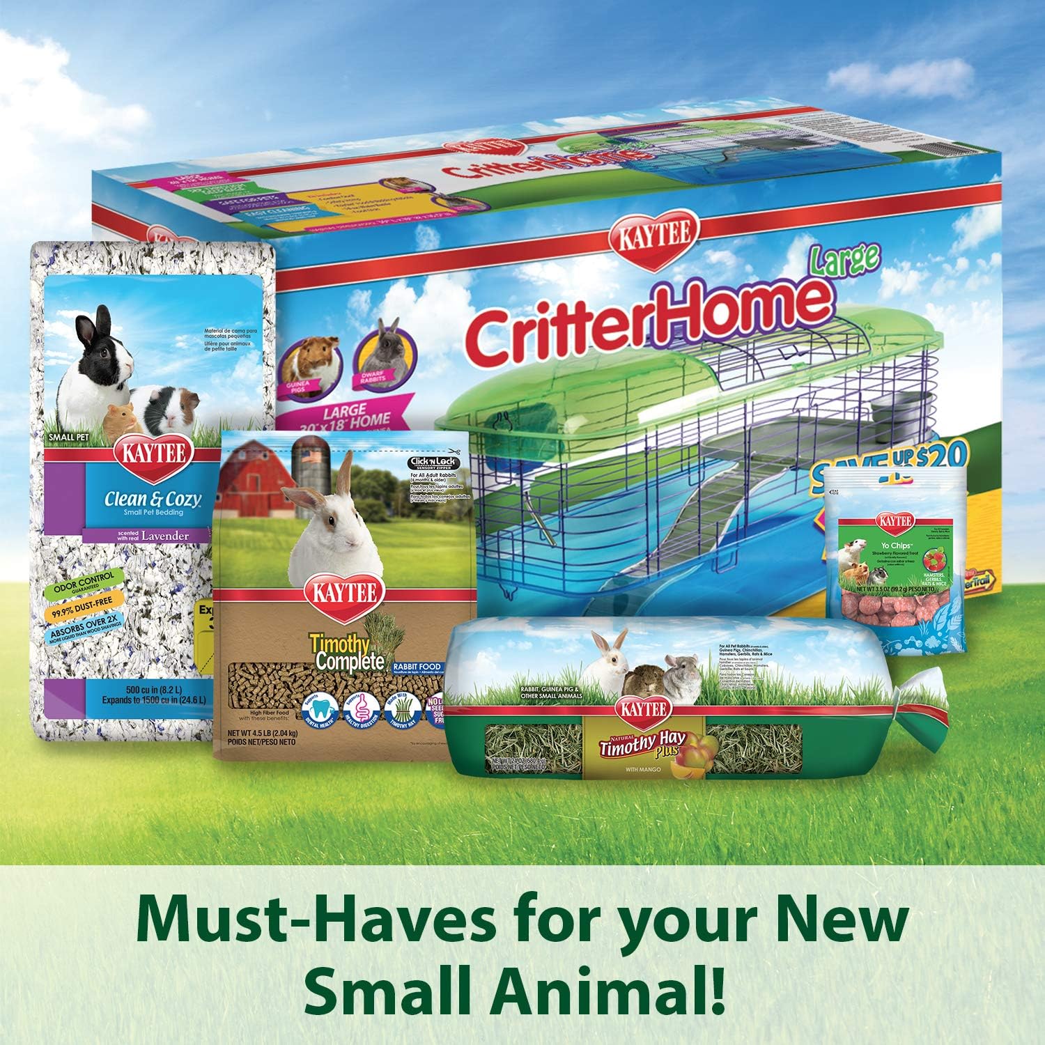 Three stackable Kaytee bedding trays for small animal cages