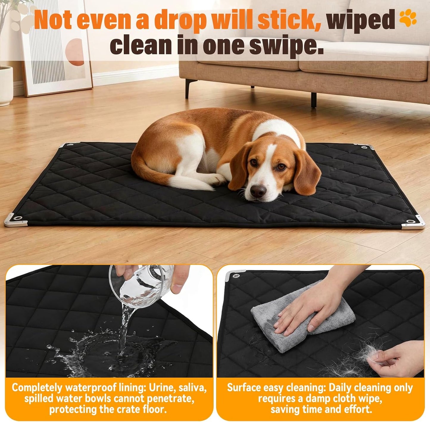 Side profile of Brobear waterproof dog crate mat