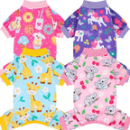 XPUDAC 4 Pack Dog Pajamas for Small Dogs Pjs Clothes Puppy Onesies Outfits for Doggie Duck Shirts Sleeper for Pet-M - Image 12