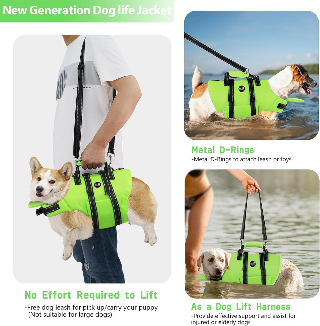 High buoyancy puppy floating vest with secure back zipper