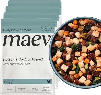 Maev Human-Grade Fresh-Frozen Chicken Puppy Food | High-Protein, Grain-Free, Whole Ingredient Raw Dog Food | Complete & Balanced for Growth with Colostrum & Probiotics | Made in USA | 10 lb - Image 13