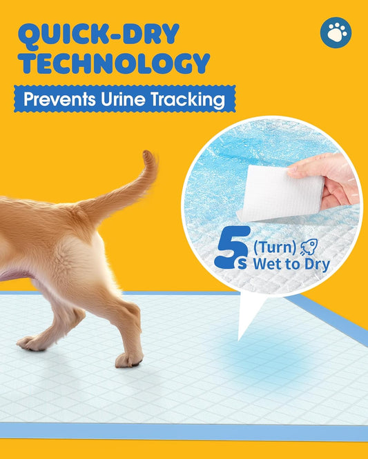 Six layer leakproof disposable pet training pads showing polymer gel absorption technology