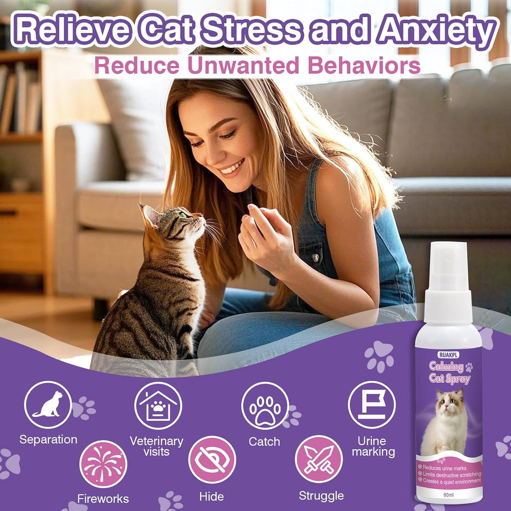 Sixty milliliter cat calming spray two pack for stress free travel