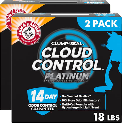 ARM & HAMMER Clump & Seal SLIDE Platinum Multi-Cat Clumping Cat Litter, Easy Clean Technology with No Scrubbing, 14-Day Odor Control, 18 lbs - Image 15