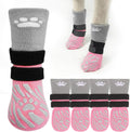 Scenereal pink anti-slip dog socks front view