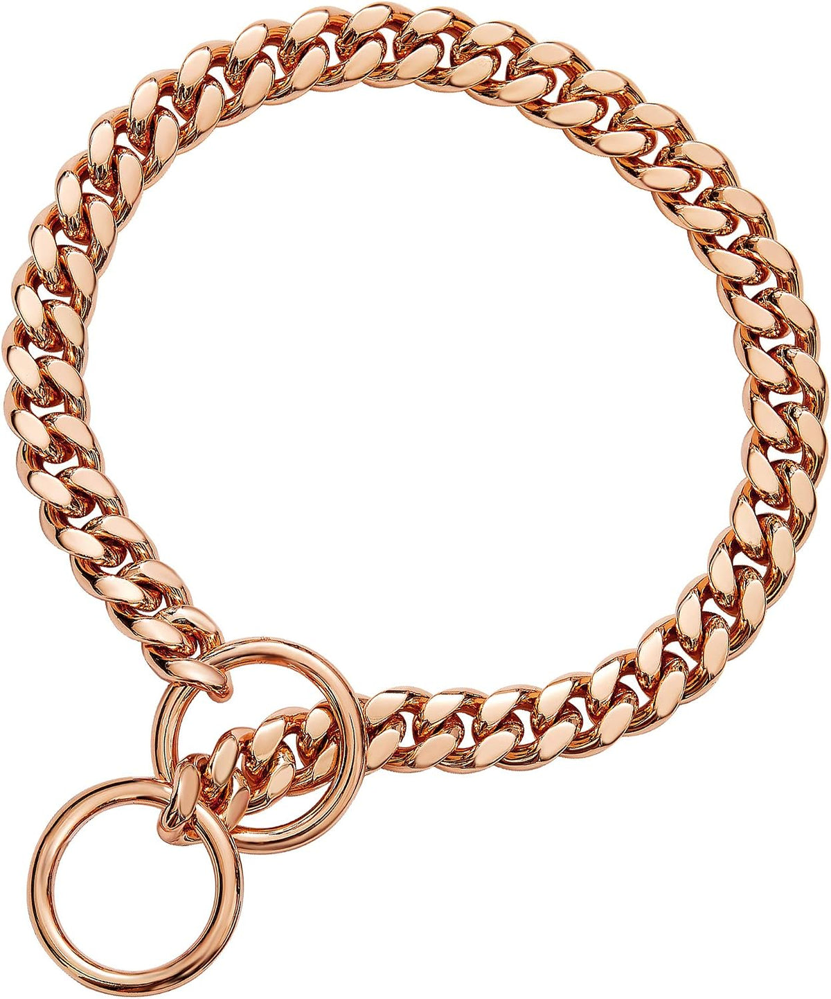 Premium packaging display of the authentic imported Txprodogchains gold dog chain accessory.