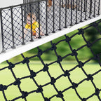 Harernet black safety rope net installed on balcony railing
