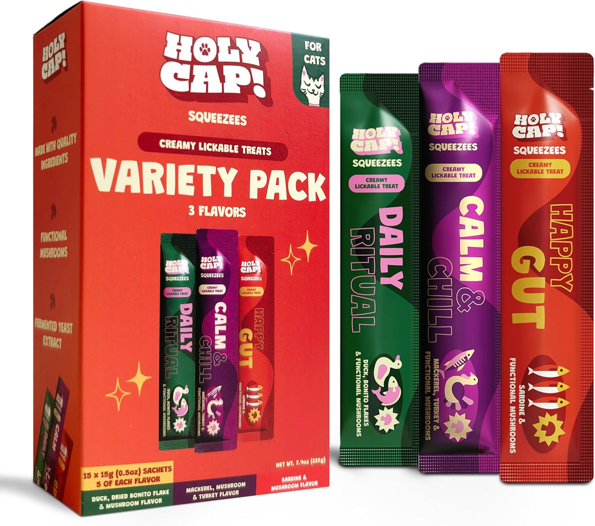 Calm & Chill Grain-Free Lickable Cat Treats 5 Squeezable Pure Tubes (0.5 oz Each), Mackerel & Turkey Flavor, Creamy Cat Pure with Clean Ingredients, Hand-Fed Treat or Meal Topper - Image 14