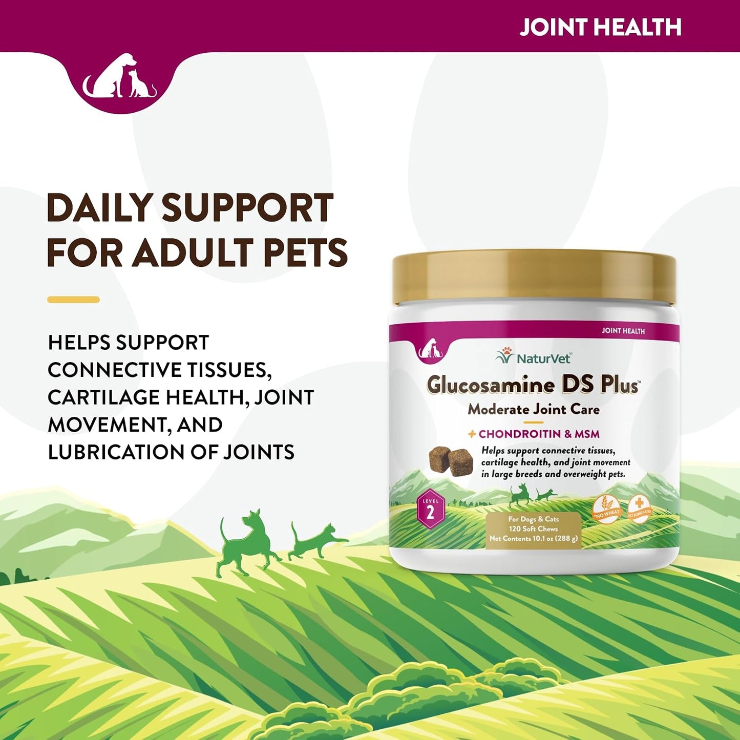 NaturVet wheat free moderate care joint health soft chews for adult pets