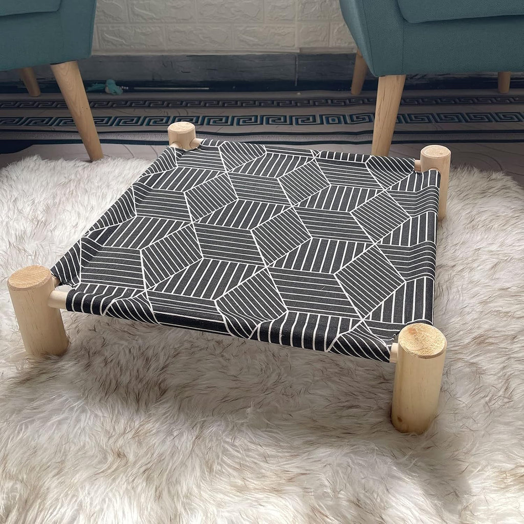 Black Diamond patterned breathable mesh pet hammock