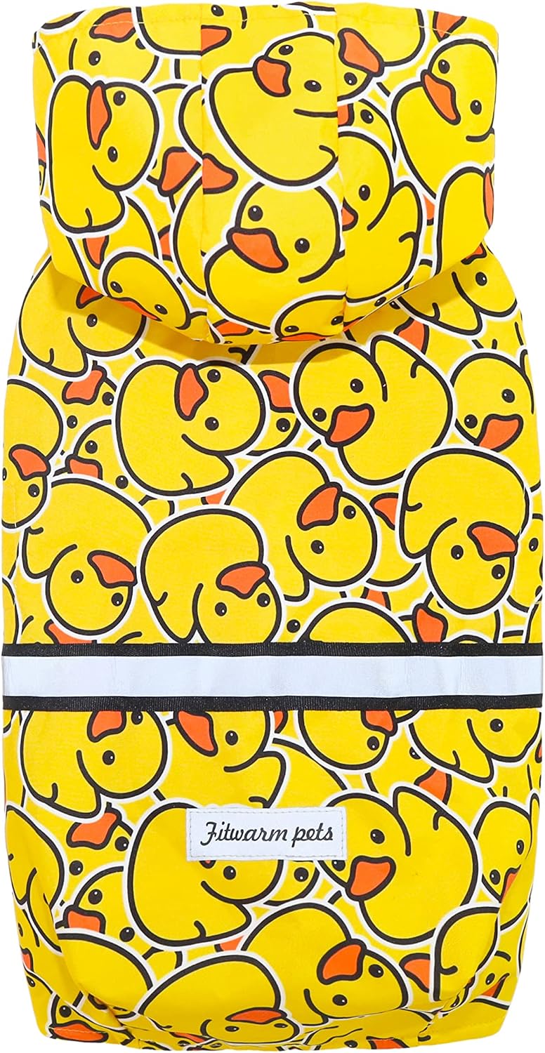Fitwarm Funny Duck Dog Raincoat front view authentic premium imported pet apparel