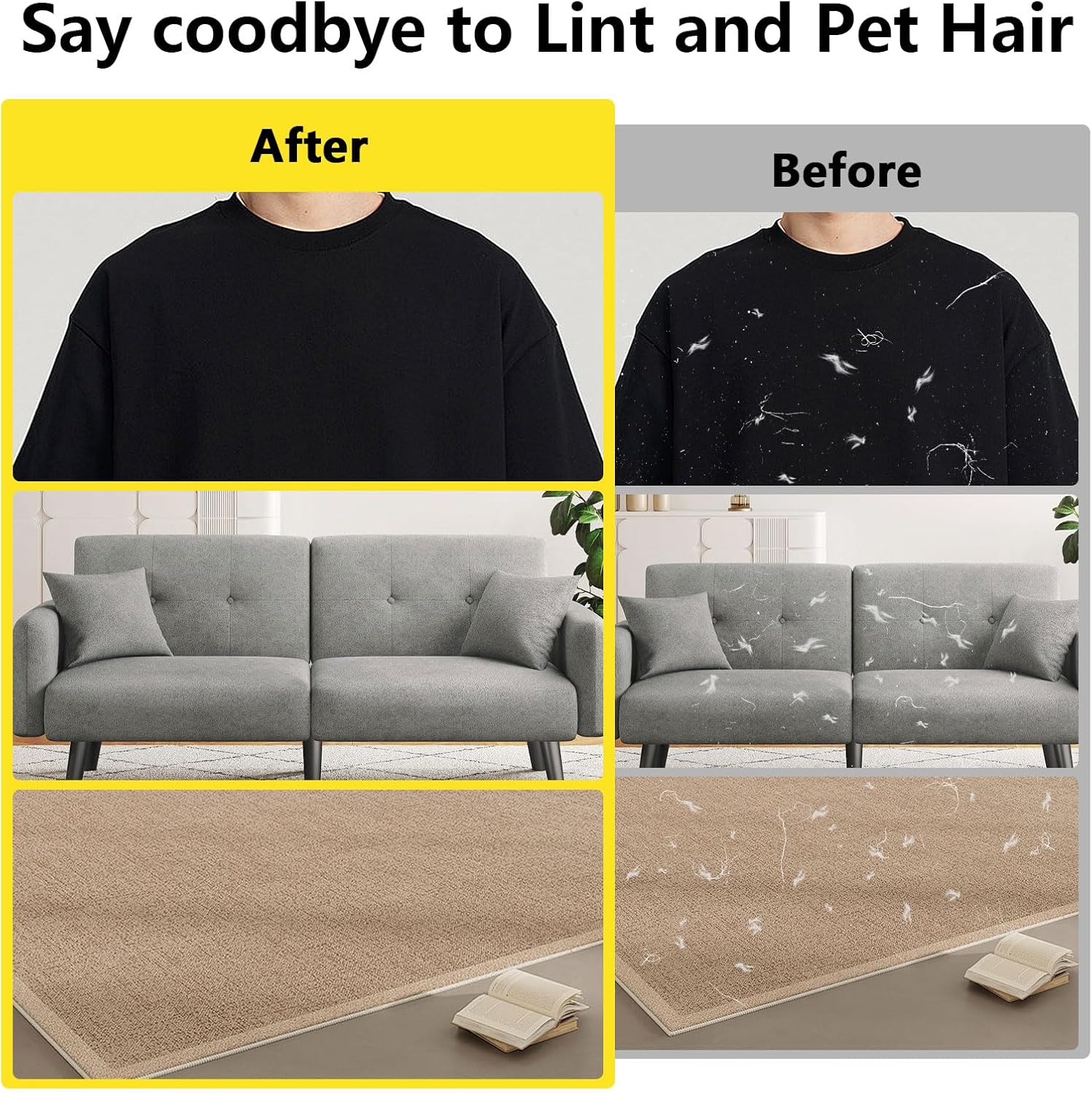 Pet owner using electrostatic glove to groom and massage long haired cat