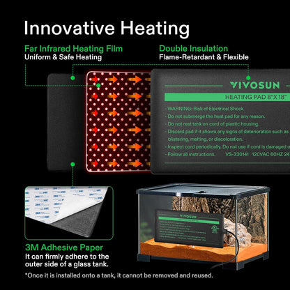 Vivosun 6x8 inch terrarium heating mat top view