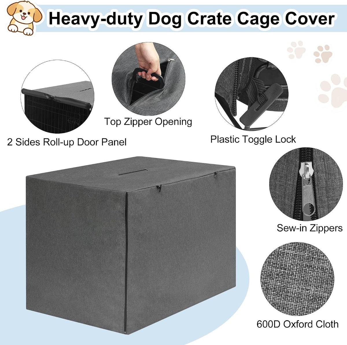 HiCaptain pet kennel cover with side mesh windows open for optimal ventilation