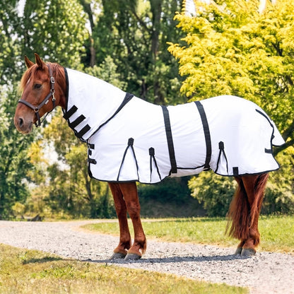 Horse Fly Sheet with Attached Neck Cover & Tail Flap | UV Protection Mesh Horse Blanket, Full Body Bug & Sun Shield, Adjustable Buckles, Belly Wrap & Gussets for Spring Summer Riding Rug - Image 12
