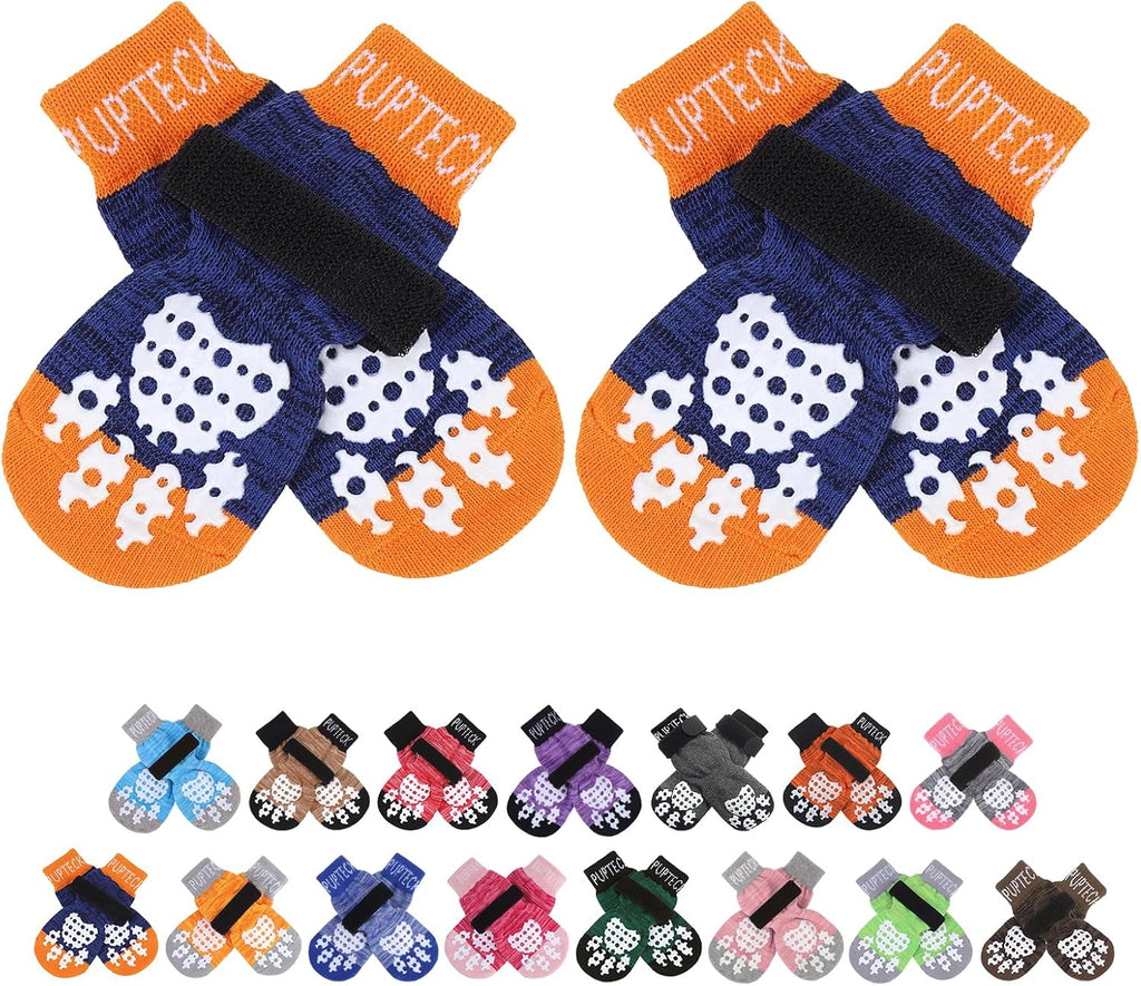 PUPTECK Anti-Slip Dog Socks with Double Sides Grips for Small Medium Large Dogs Hardwood Floors Prevents Licking, Dog Shoes for Hot Pavement Traction Control Paw Protector for Senior Dogs, Grey L - Image 13