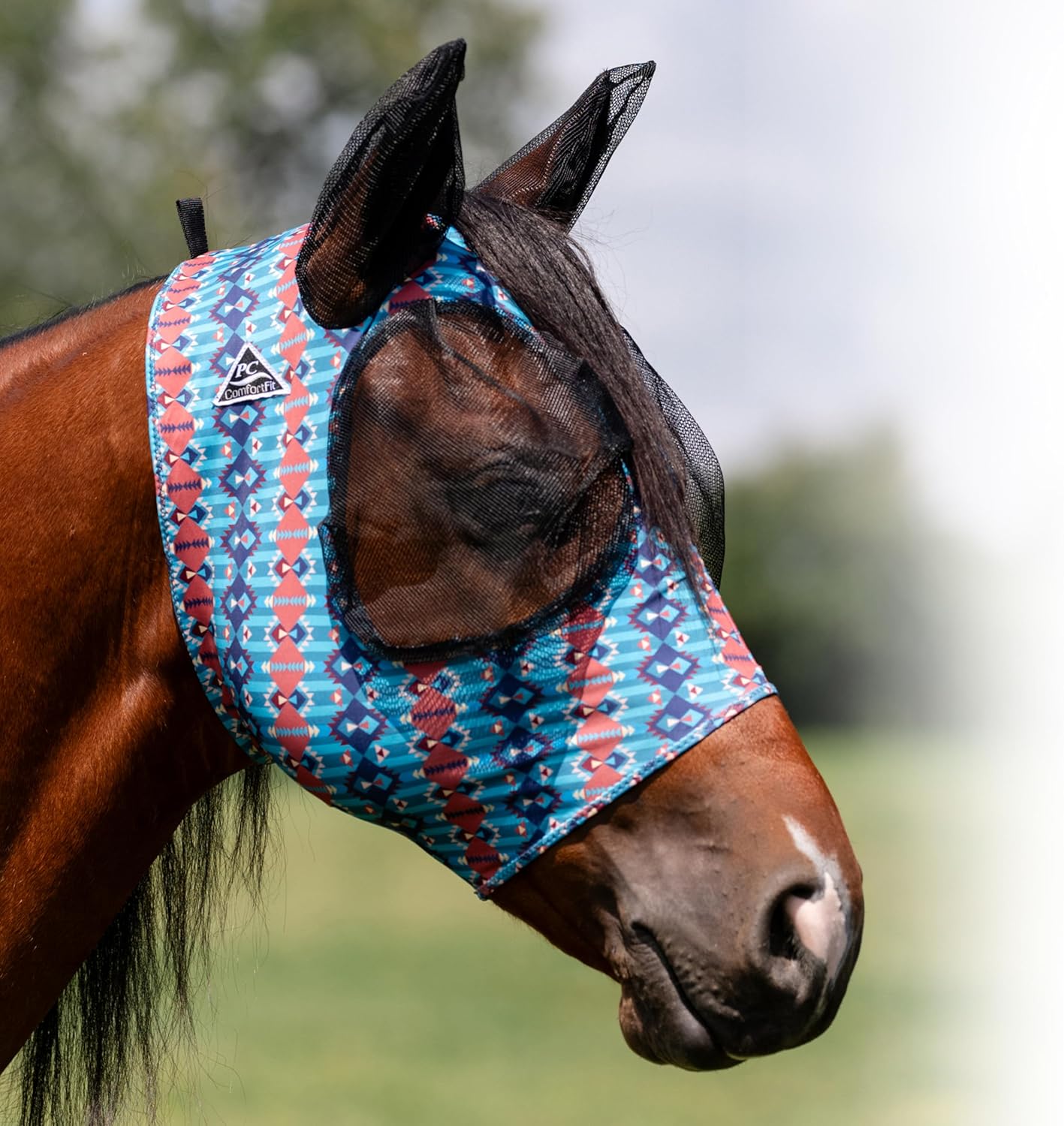 Professional's Choice Comfort Fit Fly Mask | Pacific Blue - Image 9