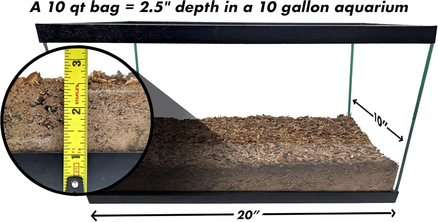 Josh's Frogs BioBedding Tropical Bioactive Substrate application showing the recommended three inch deep layer