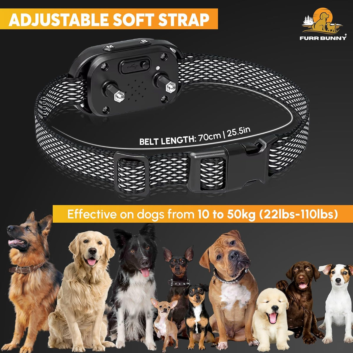 Furr Bunny bark collar training mode interface