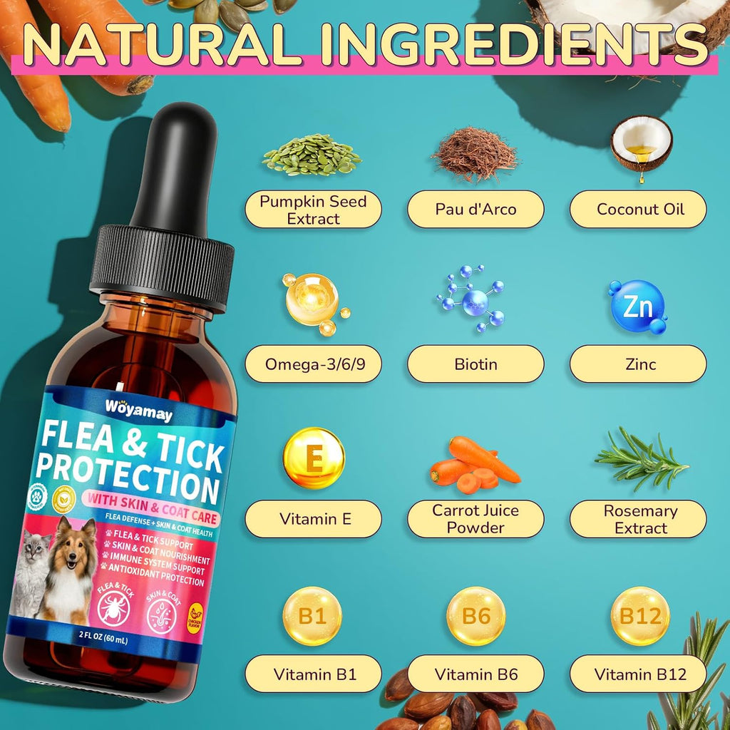 Safe herbal flea control and itchy skin remedy drops for puppies and kittens.