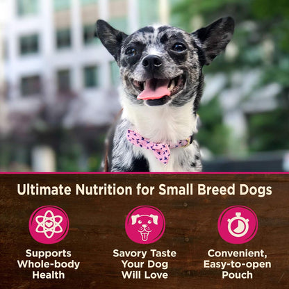 Grain free small breed wet dog food nutrition label