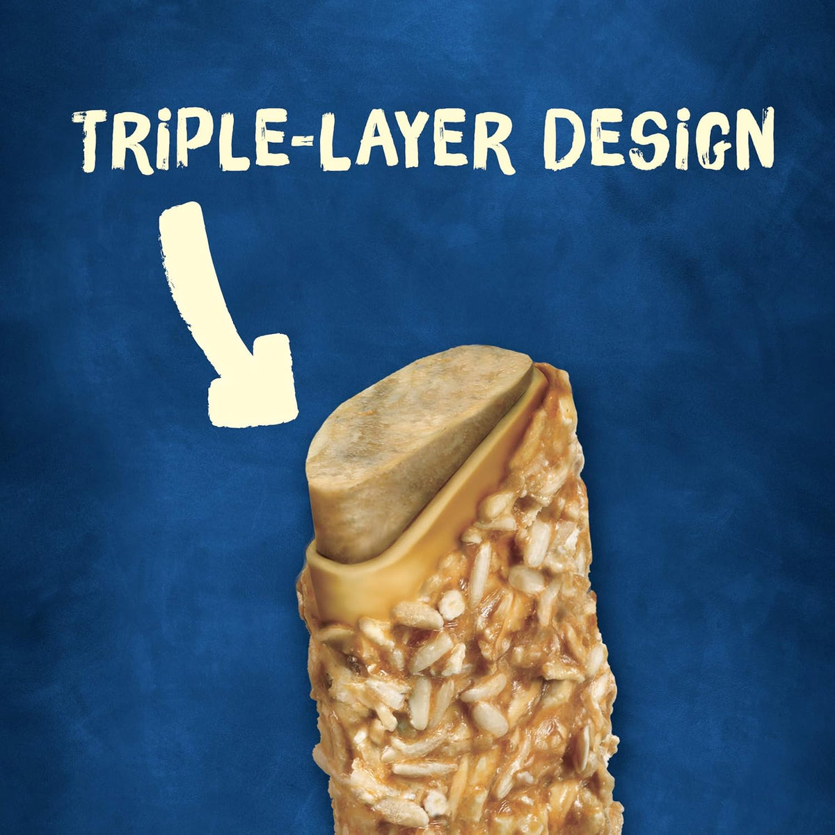 Triple layer real beefhide dog chew bones for small medium breeds